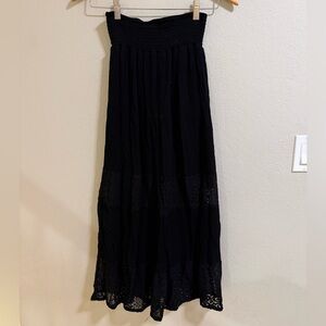 Joe B Black Strapless Lace Panel Maxi Dress Size S